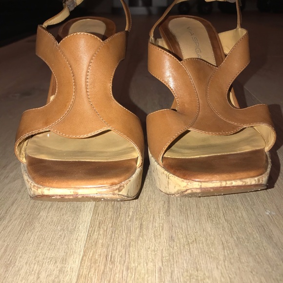 Via Spiga Cork Heel Sandals 8.5 - Picture 3 of 5